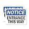 Signmission Entrance This Way, 14 in W x Rectangle, Plastic OS-2PACK-NS-P-1014-L-12108 - alternate 1